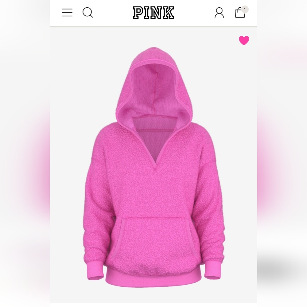 Victoria's Secret Pink Pullover Hoodie L New - Picture 3 of 15